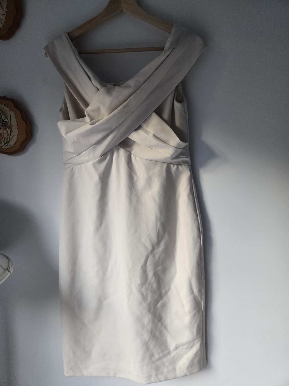 Polo by Ralph Lauren Ivory One-Shoulder Cross-Front Sheath Dress